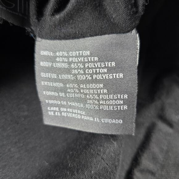 Kenneth Cole Reaction Peacoat Black Belted Women's Size Medium Cotton Blend - Picture 4 of 8